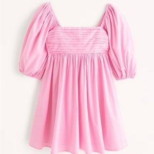 Abercrombie Emerson Ruched Puff Sleeve Mini Dress